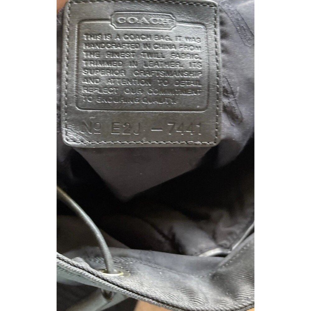 Vintage Coach Black Nylon Mini Backpack Leather Cargo Backpack Travel - Picture 13 of 15